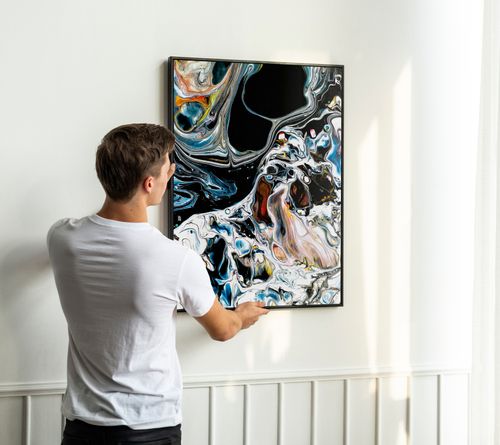 Plakat abstrakcja plakaty abstrakcyjne 21x30 cm w czarnej ramie na Arena.pl