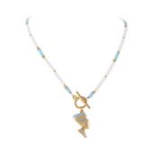 naszyjnik z agatów z zawieszką nefretete (c25/lat/91au)