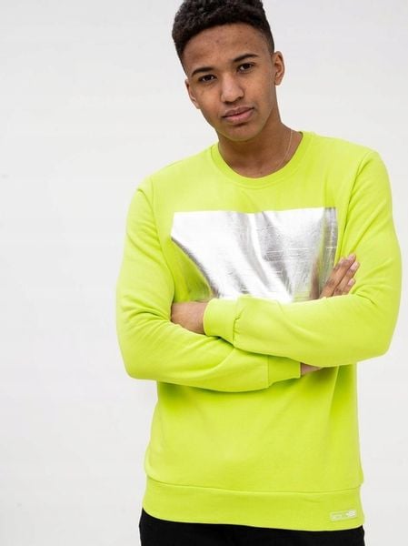 Męska Bluza Breezy Silver Panel Limonkowa XXL zdjęcie 1