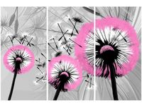 60 90CM OBRAZ 3 ELEM DMUCHAWCE DELIKATNYM RÓŻU DRUK PŁÓTNO RAMA