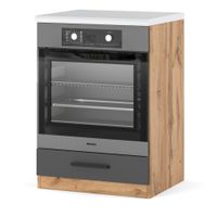 Szafka Kuchenna Stojąca Piekarnik Z Blatem Modułowa 60cm Blande Wotan Szary