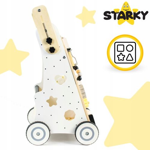 Jeździk pchacz drewniany chodzik dla dziecka dzieci tablica manipulacyjna na Arena.pl