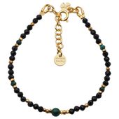 Bransoletka znak zodiaku byk - mix kamieni i srebro złocone