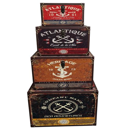 zestaw dekoracyjnych pudełek Home ESPRIT Wielokolorowy Drewno Płótno na Arena.pl