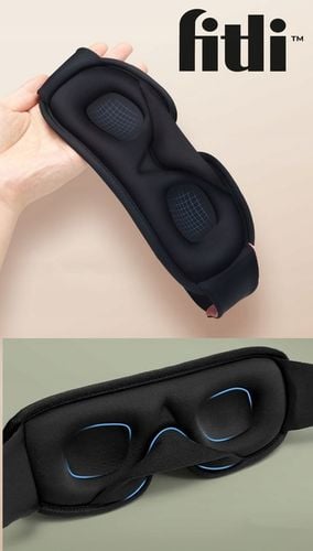 OPASKA NA OCZY DO SPANIA 3D Maska Zaciemniająca Regulowana MEMORY CZARNA na Arena.pl