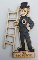 magnes kominiarz z drabiną na szczęście   11 x 6 cm   NR.133