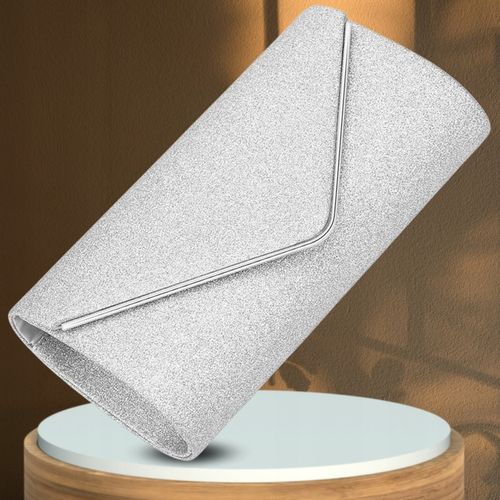 Srebrna Torebka Wieczorowa Kopertówka Wizytowa Błyszcząca Ślub Wesele bal na Arena.pl