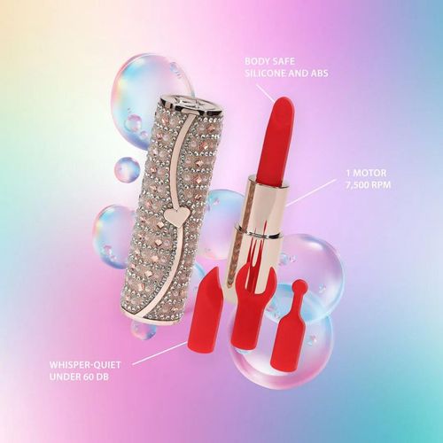 Tiffany - Lipstick Vibrator With 4 Attachments - Pink na Arena.pl