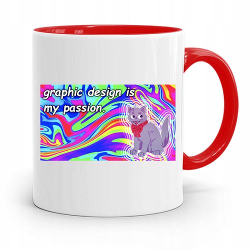 Kubek Czerwony Dla Grafika Graphic Is My Passion Z Nadrukiem Ze Zdjęciem na Arena.pl