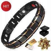 MĘSKA BRANSOLETKA MAGNETYCZNA CZARNA 585 ZDROWOTNA PREZENT TATY CHŁOPAKA