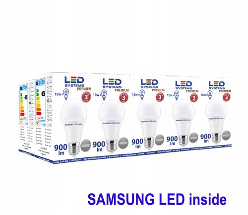10 x ŻARÓWKA LED E27 10W=60W NEUTRALNY na Arena.pl