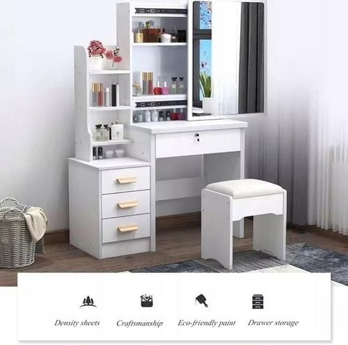 TOALETKA DO MAKIJAŻU LED Z LUSTREM NA PREZENT KOBIETY KOSMETYCZKA + na Arena.pl