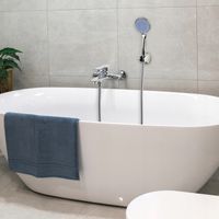 Bateria wannowa ścienna z prysznicem chrom srebrny kran do wanny YOKA HOME