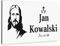 nadruk TABLICZKA NAGROBNA nagrobkowa 40x30 dibond nierdzewna biała