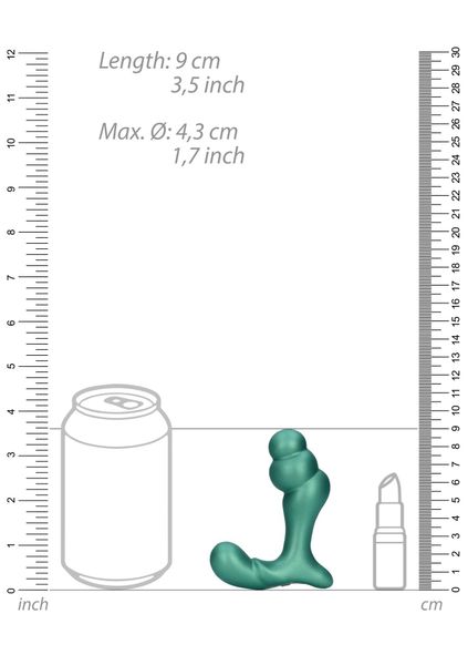 Stacked Vibrating Prostate Massager With Remote Control - Metallic Green zdjęcie 7