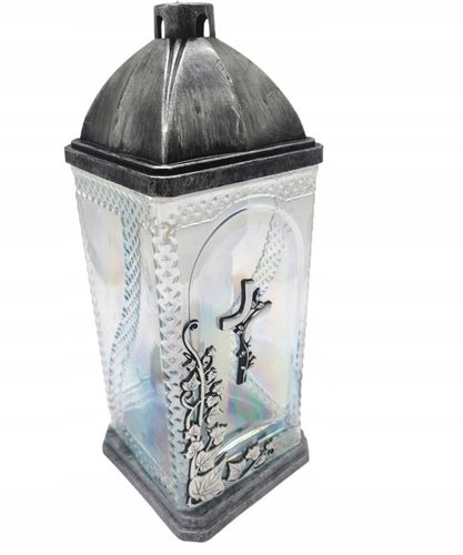 ZNICZ KOSTKA TĘCZOWA Z KRZYŻEM KAPLICZKA 33 CM BRYŁA KRZYŻ LAMPION na Arena.pl