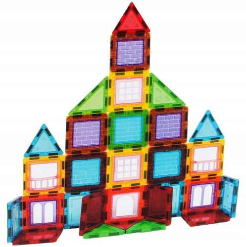 ZESTAW DUŻE KLOCKI MAGNETYCZNE KONSTRUKCYJNE 3D PANELE MAGNETIC TILES 70 EL na Arena.pl