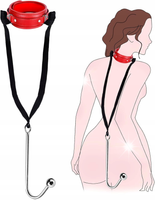 BDSM Anal Hook Sex Bondage Restraint Set ze skórzanym łańcuchem Leash Colla