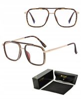 Okulary Zerówki Pilotki do KOMPUTERA Filtr Blue Light ZŁOTO PANTERKOWE OCHR