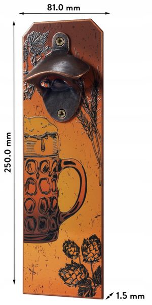 OTWIERACZ ŚCIENNY DO BUTELEK PIWA KAPSLI NA ŚCIANĘ zdjęcie 7