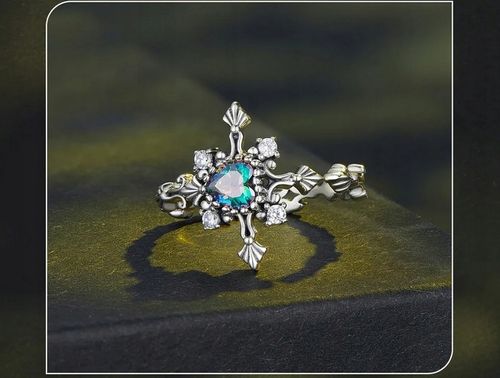 Pierścionek Ażurowy Czarny Krzyż srebro regulowany s925 +pudełko na Arena.pl