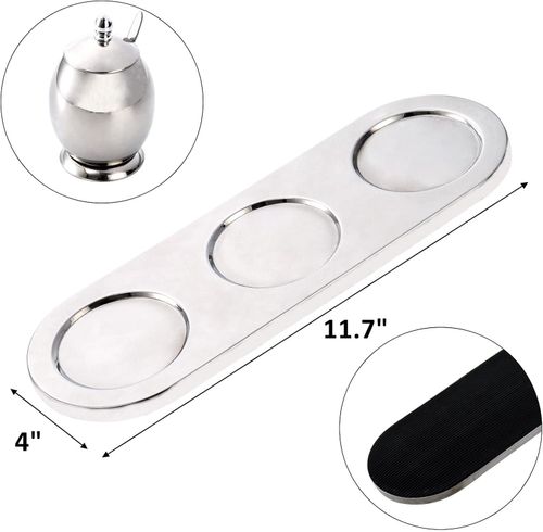 ZOOFOX Zestaw 3 Pojemników na Przyprawy 300 ml Stal Nierdzewna z Tacką na Arena.pl