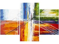 90X60CM OBRAZ TĘCZOWA ABSTRAKCJA TRZY OBRAZY