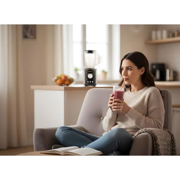 Blender kielichowy szklany do smoothie koktajli kruszy lód 1,5L 800W BD-751 Berdsen czarny zdjęcie 9