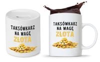 Dla Taksówkarza Zestaw Kubek + Skarbonka Prezent Z Nadrukiem Ze Zdjęciem