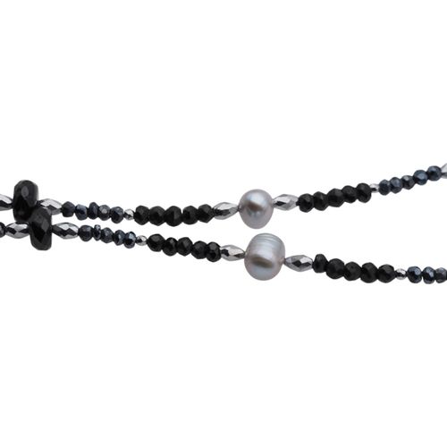 Naszyjnik - Spinel, Turmalin, Perły, Hematyt i srebro na Arena.pl