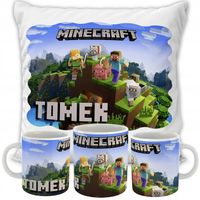 ZESTAW PODUSZKA + KUBEK MINECRAFT IMIĘ PREZENT