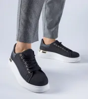 Czarne sneakersy na platformie Scuderlando 40