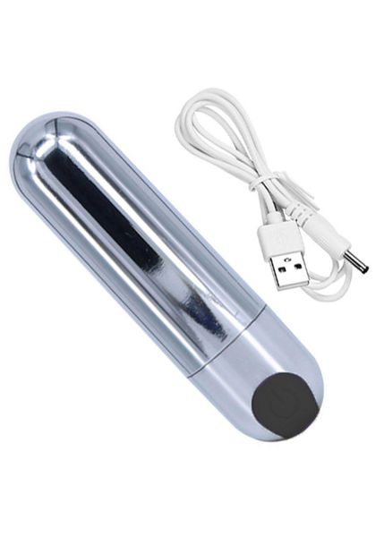 Wibrator-Strong Bullet Vibrator Silver/Black Usb 10 Function zdjęcie 3