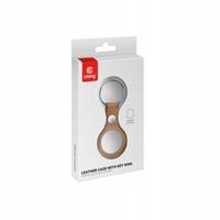 BRELOK CRONG LEATHER CASE WITH KEY RING APPLE AIRTAG BRĄZOWY