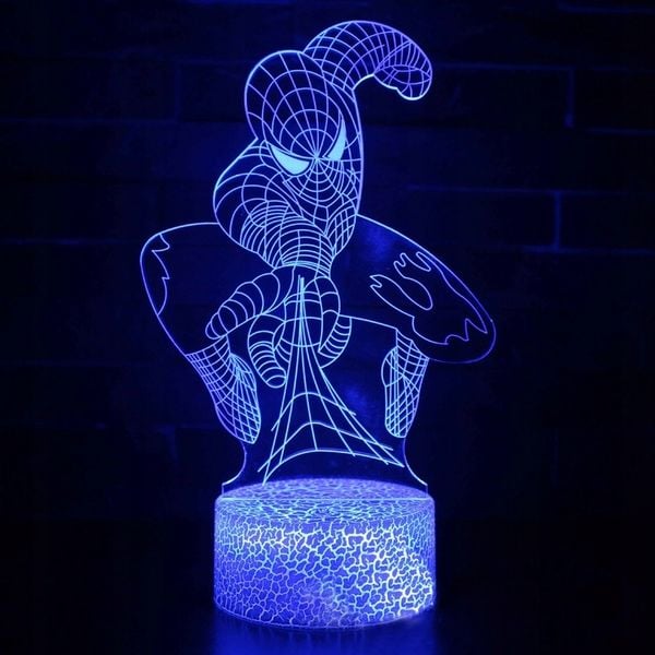Lampka 3D nocna led usb + pilot Piłka Spider-Man zdjęcie 4
