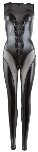 cottelli collection party kombinezon czarny s z wstawkami transparentnymi na Arena.pl