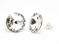 Srebrne 925 Kolczyki z kr. Swarovski Rivoli 12mm