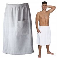 Męskie pareo do sauny KILT L/XL bawełna biały