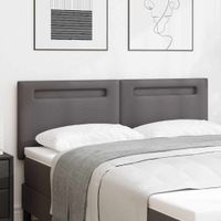 Zagłówek Ze LED Lights Montowane na ścianie Szary 144 cm PVC