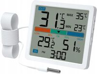 Stacja Pogodowa Termometr zewnętrzny pokojowy wewnętrzny Higrometr Manta