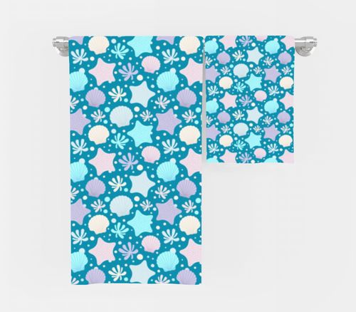 RĘCZNIK Muszle i rozgwiazdy z twoim dowolnym tekstem 140x75cm 050G na Arena.pl