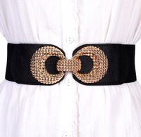 Damski Szeroki Gorset Elastyczny Pasek Guma Czarny