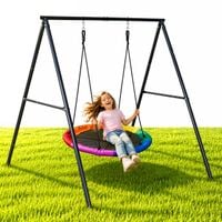 Huśtawka ogrodowa dla dzieci bocianie gniazdo 100 cm stalowy stelaż
