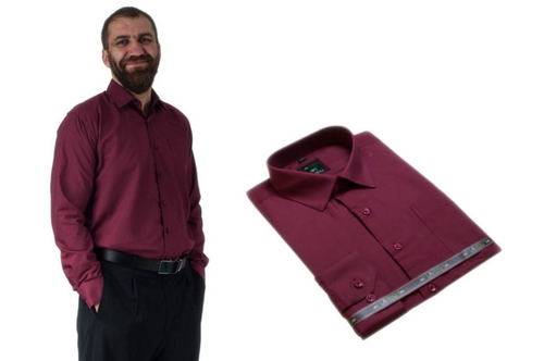 Koszula męska do garnituru czerwona-wiśnowa Laviino dl79 41/42 - L/XL na Arena.pl