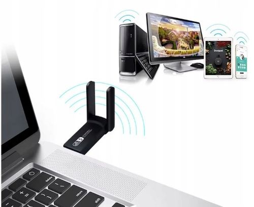 ADAPTER WI-FI KARTA SIECIOWA USB 3.0 1300Mbps ANTENA ZEWNĘTRZNA WIFI na Arena.pl