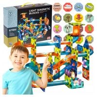 DUŻY TOR KULKOWY 110 EL KULODROM ZESTAW MAGNETYCZNY KLOCKI KONSTRUKCYJNE