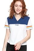 WRANGLER T SHIRT DAMSKI CUT N SEW V TEE OFF WHITE W7P0GH737 S