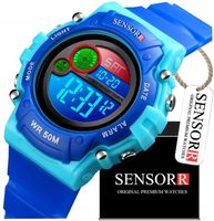 SPORTOWY ZEGAREK DZIECIĘCY DLA CHŁOPCA DZIEWCZYNKI KOLOROWE PODŚWIETLENIE