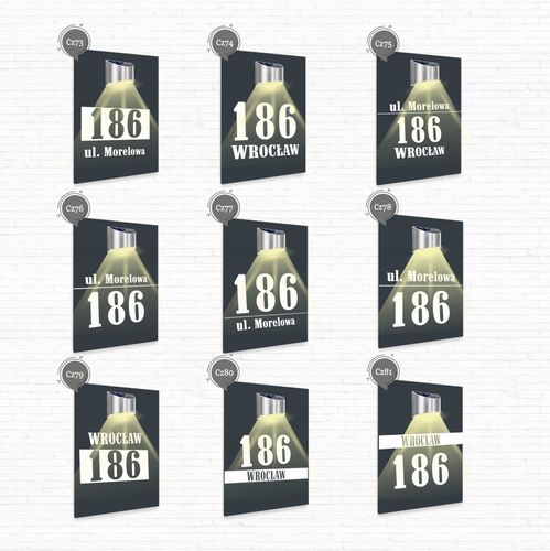 antracyt TABLICZKA lampka solarna ADRESOWA dibond dużo wzorów 30x20 cm na Arena.pl