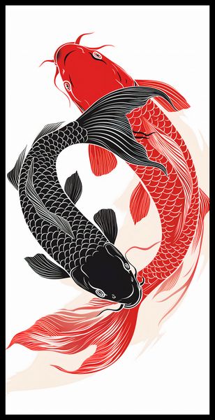 Plakat 50x100cm Yin i Yang Koi zdjęcie 2